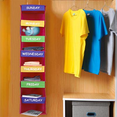 China New Style Kids Storage Organizer 7 Shelf Portable Cabinet Hanging Hanging Organizer Kids Room Storage Bags Education Toy for sale