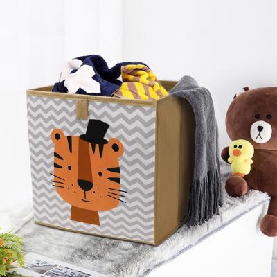 China Sustainable Factory Wholesale Animal Model Storage Bins Foldable Portable Clothes Toy Storage Box for sale