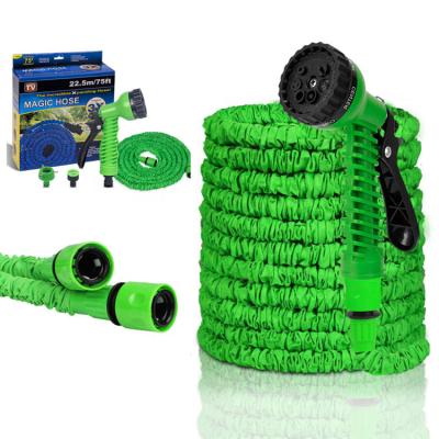 China Custom 25-100FT Adjustable Hot Expandable Garden Water Magic Hose For Car Hose Pipes Plastic Garden Set Watering With Spray Gun for sale