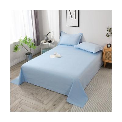 China New Anti-Pull Blue Color Sheet Sets 100% Cotton Bed Linen Bedding Set With Pillowcase Queen Size for sale