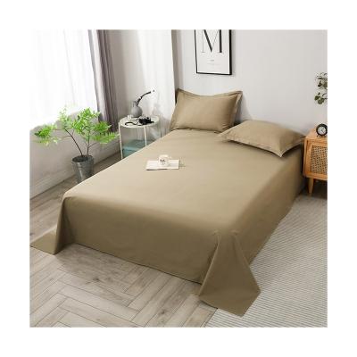 China Anti-Pull Fashion Sheet Solid Color Double Queen Size Luxury Home Bed Linen Set 100% Cotton for sale