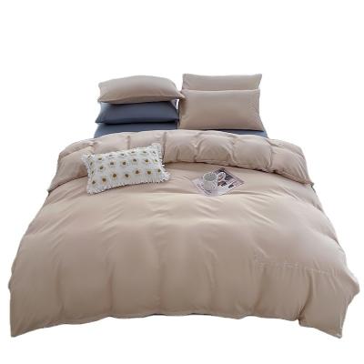 China New Luxury Anti-Pull Duvet Cover Sheet Set A/B Double Color Plain Color Home Comforter Cover Set for sale