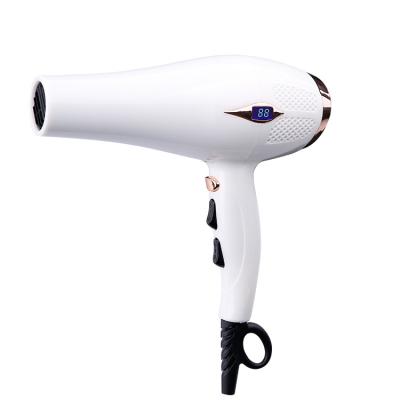 China With LCD Temperature Screen Best Selling White Big Power Professional Hair Dryer With LCD Temperature Screen OEM for sale