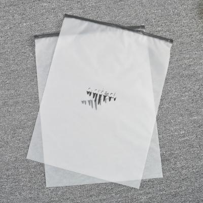 China Custom frosted ziplock t-shirt bag plain moisture proof frosted with matte white frosted logo zipper bags custom zipper lock clothing bag print for sale