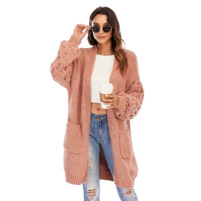 China Bohemian women Knitt Chunky Cardigan Anti-wrinkle ladies puff sleeve cardigan casual bubble sleeve sweater CGYY for sale