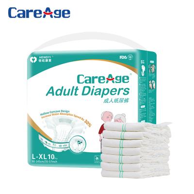 China CareAge 41101 Price Woven Fabric Cheap High Absorbent Guard Non Leak Adult PE Back Sheet Disposable Diaper for sale