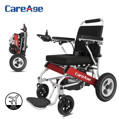 China Hot Selling 2021 Alumminum Alloy CE Certification Lithium Battery Foldable Double Travel Electric Wheelchair for Disabled or Elderly for sale