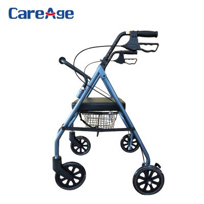 China Best Steel Upright Rollator Walker Elderly Walker Rollator, Careage Case Folding Rollator with Seat for Elderly for sale