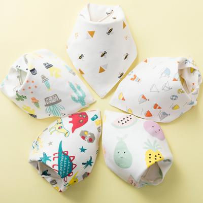 China Hot Selling Wholesale Antibacterial Triangular Saliva Towel Double Side Baby Burp Cloths Baby Bandana Drool Bibs for sale