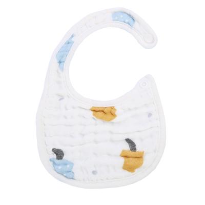 China Custom Antibacterial Super Soft And Absorbent 100% Cotton Muslin Baby Bibs for sale