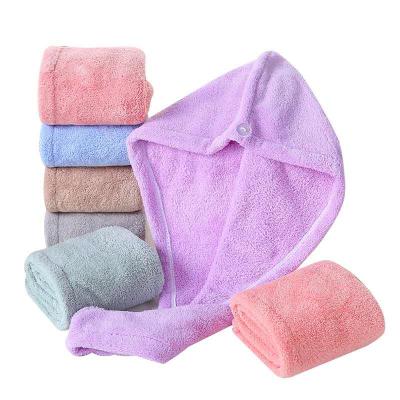 China Coral Fleece Adults Use Coral Fleece Dry Hair Towels In A Variety Of Colors for sale