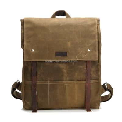 China Waterproof Waterproof Backpack Bag Laptop Waxed Canvas School Shoulder Comping Backpack Unisex Bag for sale