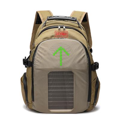 China Durable Travel Packing Cubes Solar Panel USB Power Charger Sports Bicycle Bags Waterproof Motorcycle Nylon Backpacks With Turn Signal Light for sale