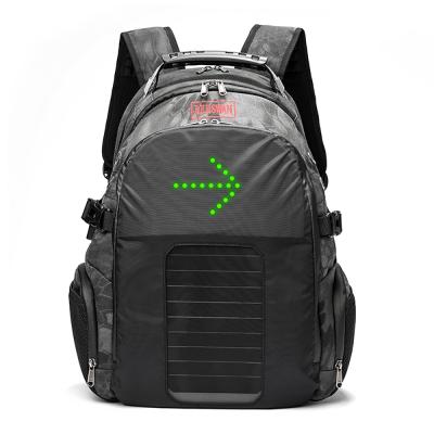 China With USB Solar Panel USB Power Charging Phone Backpack Smart Flashing Light OEM Safe Recycling Backpack for sale