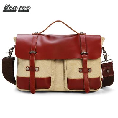 China Retro Washed Canvas Casual\Office\Outdoor\Date 16 oz Flap Over Field Messenger Bag Beige Satchels Bag Rustic for sale