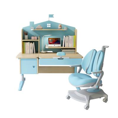 China Eco-friendly Kids Reading Table and Chair Kids Set Study Desk and Chair Correct Stand Kids Desk with Reading Stand for sale