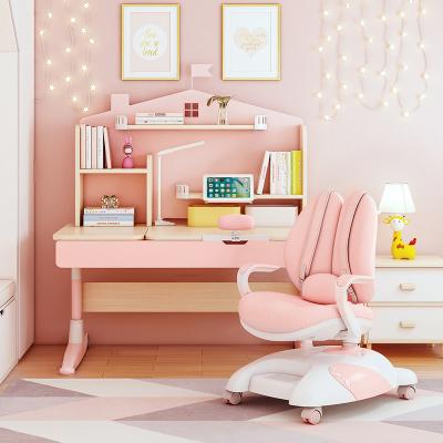 China Fineyes Eco-Friendly Kids Study Desk For Kids Tables Height Adjustable Ergonomic Kids Study Table And Desk With Bookshelves Kids Furniture for sale