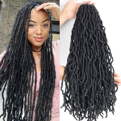 China Wholesale 18 Inch 14 18 24 36 Inch Crochet Braid Hair Ombre Faux Locs Extensions Synthetic Faux Locs Hair Pre Looped Crochet Hair for sale