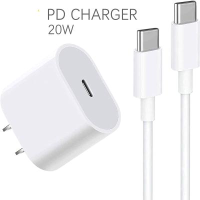 China Cell Phone/Tablet Laptop 2-in-1 PD Charger Set with Fast Charging Cable for iPhone Samsung Google Mobile Phone Fast Charger for sale