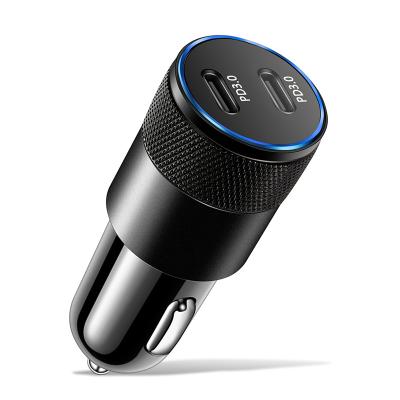 China New 60W USB C Fast Car Charger 2 Ports PD 3.0 China-chic Dual Type C Car Charger PD Adapter For IPhone12 11 Pro Max Samsung Galaxy Note Android for sale