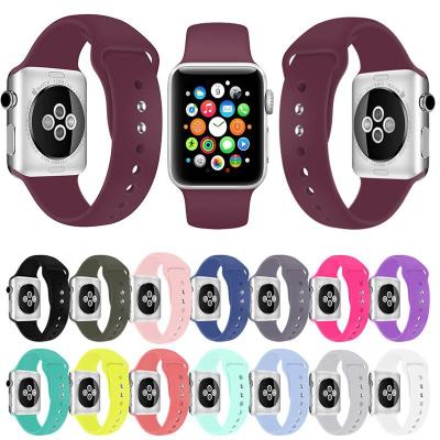 China Silicone Band For Apple Watch 7 41/45mm Series 6 Se 44/40mm Strap Rubber Strap For iWatch 4/5 Smart Bracelet 42/38mm WC03 for sale