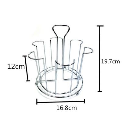 China Viable Hot Sale Factory Modern Iron Kitchen Draining Cup Shelves 6 Cup Holder Metal Tree Cup Glass Holder for sale