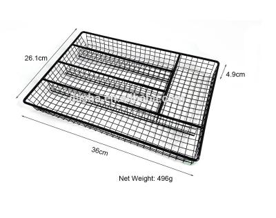 China High Quality Multifunctional Hot Sale Metal Kitchen Cutlery Black Dish Rack Viable For Knife Fork Chopsticks Dish for sale