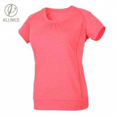 China Factory Sustainable Women's O-Neck T-shirt Solid Color Custom Girl's Breathable Logo Printing Stretch Sports Running Short Sleeve for sale