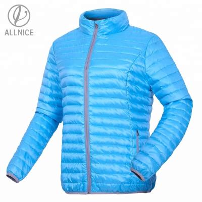 China China Supplier Bosideng Viable Women Shiny Soft Fabric Nylon Down Quilted Foldable Down Jacket Sky Blue Winter Warm Jacket Coat for sale