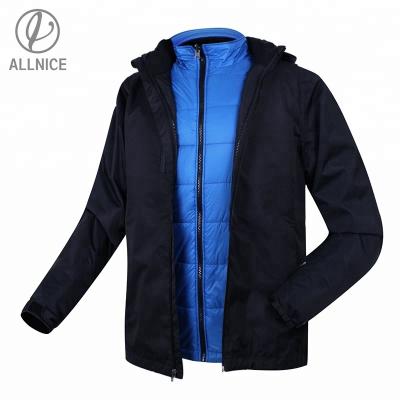 China China Factory OEM High Quality Anti-Shrink 3 in 1 Hood Winter Outdoor Ski Jacket PU Fabric Detachable Coating Camping Tracksuit for sale