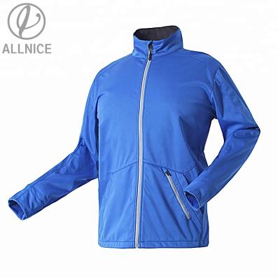 China Chinese Factory Cheap Breathable Sportswear Men's Thick Soft Layering Mesh Fabric Bonded Windbreaker Shell Jacket Navy TPU for sale