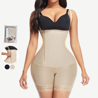 China HEXIN 2022 High waist shapewear premium compression tummy zipper side shapewear antibacterial high seamless body control full body for women for sale