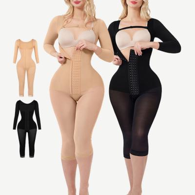 China 2022 Wholesale Control Breathable Postpartum Long Sleeve Woman Tummy Body Shaper Full Body Shaper For Women for sale