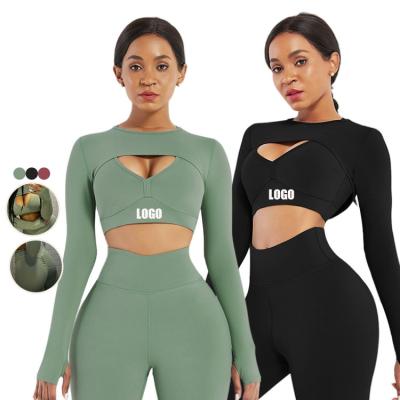 China 2022 HEXIN Yoga Set Spring Yoga Suit Antibacterial 2Pc Sport Wear Seamless High Fitness Short Sleeve Yoga Pants Set Two Piece Waist Set for sale