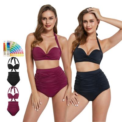 China 2022 Breathable Wholesale High Waist Push Up Sexy Summer Beach Wear Bikini Women Swimwear for sale