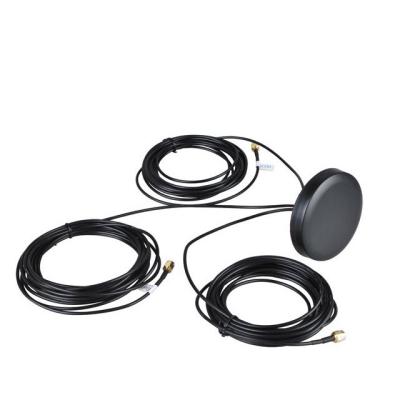 China Car Active Round Combo Mount Magnetic Tracker External GPS GSM Antenna With RG174 Cable 3M SMA 80*14MM for sale