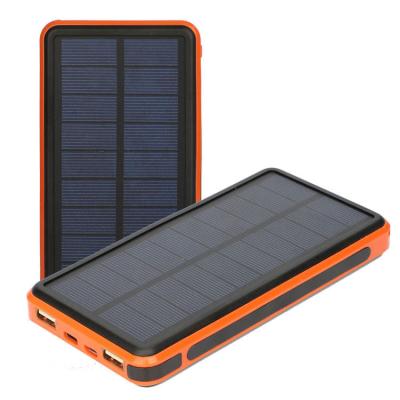 China New Style hhigh-capacity igh quality Sloar Panel Charging Waterproof Solar Power Bank 20000mah With Outdoor Led Light Support OEM Customized Logo for sale