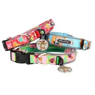 China Manufacturer DETACHED Personalized Pattern Sublimation Printed Polyester Premium Nylon Dog Collar for sale