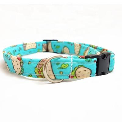 China 2019 factory direct sale pets funny taco DETACHED all kinds of pet printed Cotton Cat Collar for sale