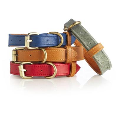 China Coronado Dog Collar DETACHED Red Leather Wholesale Dog Collars Plain Leather Product for sale