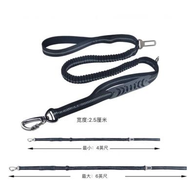 China Padded Multifunctional Black Nylon Dog Leash Rope Dog Leash Padded Running And Jogging With Car Safety Buckle for sale