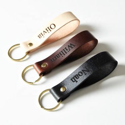 China Mini Keychain Genuine Leather Key Ring Custom Leather Keychains For Women for sale