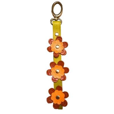 China Decoration/Key Holder/For Bags Key Chain Leather Floral Strap,Pinch Key Charm,Cute Key Chain For Bag for sale