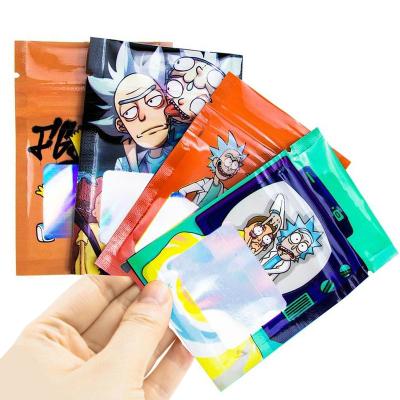 China Safety Child Proof Ziplock Bag For Package Smellproof Bag Custom 3.5 Mylar Bags Printed Rick And Morty for sale