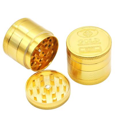 China Durable Custom Gold Coin Shape Metal Zinc Alloy Grinder Unique Portable Tobacco Smoking Gold Herb Grinder 4 Layer Accessories for sale