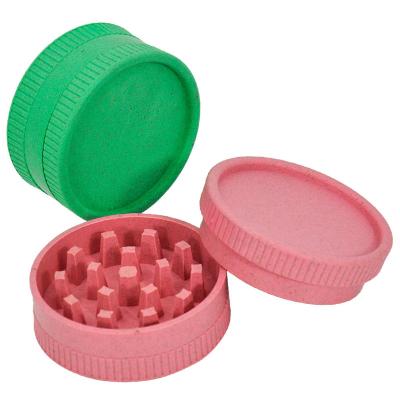 China Durable Biodegradable Herb Grinders 56mm Two-Layer Smoking Accessories Plant Fiber Plastic Grinders for sale