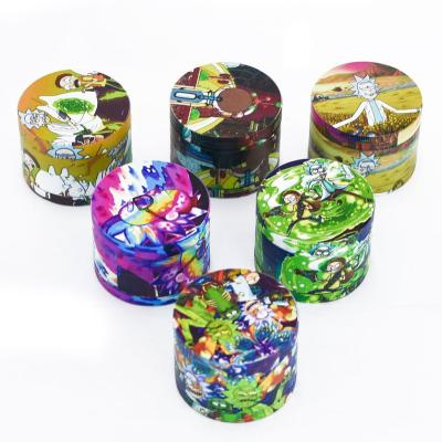 China Durable Custom Full Color Printing Logo Tobacco Multi Color Metal Grinder Zinc Alloy Grinder for sale