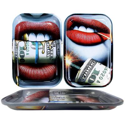 China Smoking Accessories Mini Metal Rolling Trays Tobacco Herb Serving Tray Custom Wholesale Eco-friendly Rolling Tray for sale