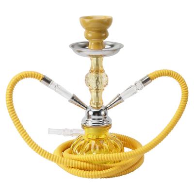 China Wholesale Durable Colorful Acrylic Hookah Hose Shisha Double Hose Metal Handle Hookah Set Shisha Hookah For Smoking for sale