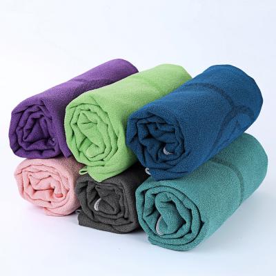 China Wholesale Kid Safe Microfiber Non Slip Sweat Absorbent Yoga Towel With Stance Line for sale